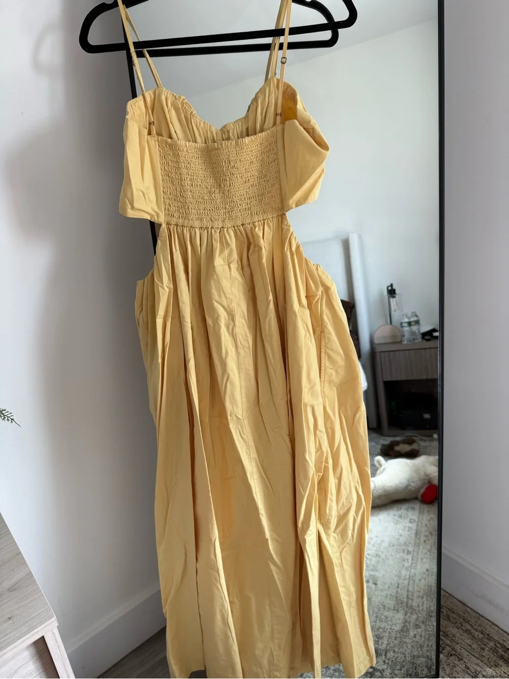 Yellow Cutout Maxi Dress with Spaghetti Straps